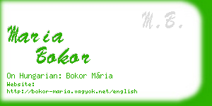 maria bokor business card