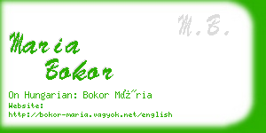 maria bokor business card